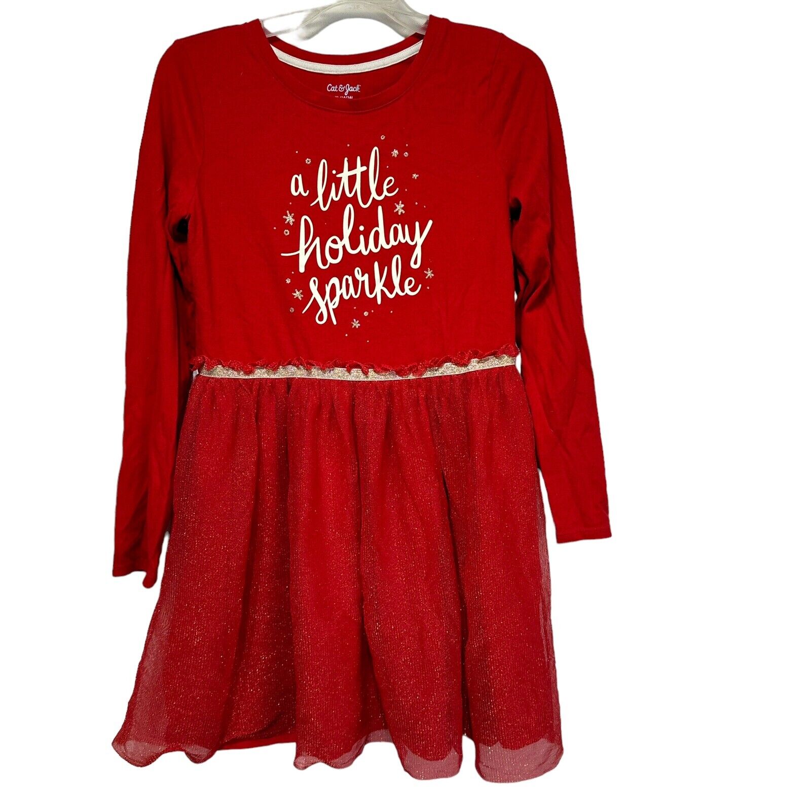 Cat Jack Red Holiday Sparkle Tutu Skirt Christmas Dress Girls Xl (14-16)